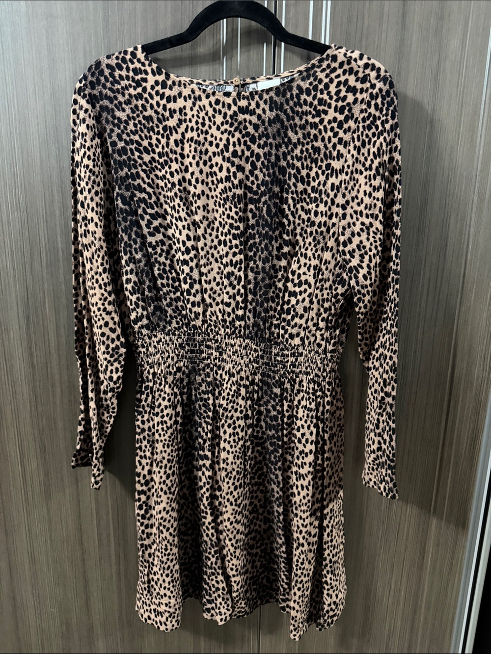 H&M Tan and Black‎ Leopard Print Mini Dress